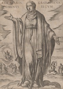 Neitsyt kirjasta "Kristus, Maria ja apostolit", n. 1590-n. 1610. tekijältä Antonio Tempesta