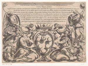 Otsikkopainatus, jossa Cosimo II de