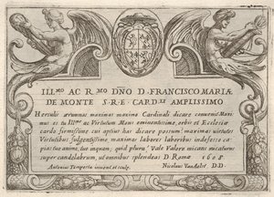 Nimikilpi sarjalle The Labors of Hercules Cardinal Francesco Ma..., 1608. tekijältä Antonio Tempesta