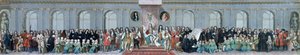 James II (1633-1701) Kristuksen sairaalan matemaattisten tutkijoiden vastaanottaminen tekijältä Antonio Verrio