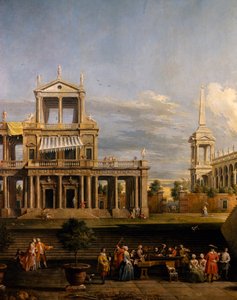 Konsertti Villalla, Antonio Visentini (1688-1782), piano ja viulu, öljy kankaalle, 207x320, Italia