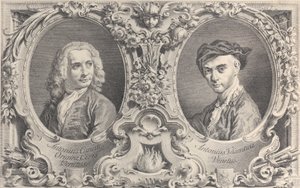 Muotokuvia Canalettosta ja Visentinistä, 1735, 1735. tekijältä Antonio Visentini