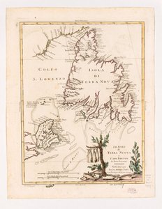 Terre Nuovan ja Cape Bretonin saaret uudessa projektissa 1778. LOC 73694665 tekijältä Antonio Zatta