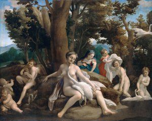 Leda ja joutsen tekijältä Antonio da Correggio