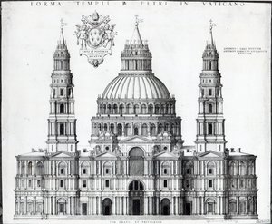 Suunnitelma Pyhän Pietarin kirkkoon, Roomaan, 1539 tekijältä Antonio da Sangallo