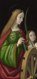 ""Pyhä Katariina Aleksandrialainen"" (kuoli noin 307) Antonio Solarion maalaus (toimii noin 1502-1518), öljy puulle, 84 x 40 cm tekijältä Antonio da Solario