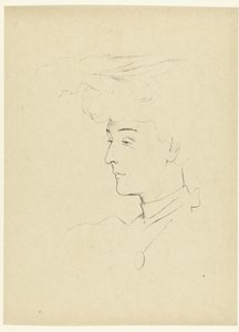 Portret van vrouw Naisen pään tutkimus The Trial (sarjan nimi) tekijältä Antonio de la Gandara