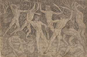 Alaston miesten taistelu, n. 1470-90, n. 1470-90. tekijältä Antonio Pollaiuolo
