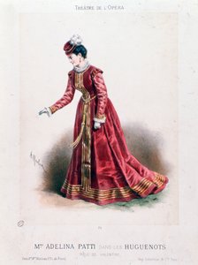 Muotokuva laulaja Adeline Pattista (1843-1919) Valentinena Giacomo Meyerbeerin (1791-1864) Les Huguenots -oopperassa.