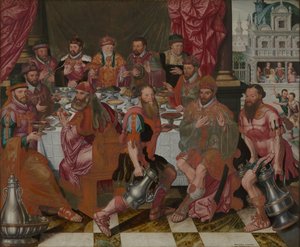 Kaupungintalon valtuuston jäsenten juhlatilaisuus 1574. tekijältä Antoon Claeissens