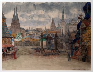 La place des strelets - Sisustus Modeste Moussorgskin (1839-1881) oopperaan "La Khovanchtchina" - Strelets