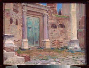 Le temple de Janus a Rome (Italia) (Januksen temppeli Roomassa) - Appolinari Mikhaylovich Vasnetsovin (1856-1933) teos, öljy pahville, venäläinen taide 1800-luku - N Yaroshenkon taidemuseo, Kislovodsk (Venäjä) tekijältä Apollinari Mikhailovich Vasnetsov
