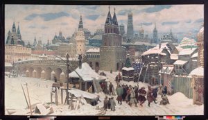 Moskova 1600-luvulla, Kaikkien pyhien silta - Appolinari Mikhaylovich Vasnetsovin (1856-1933) maalaus, öljy kankaalle tekijältä Apollinari Mikhailovich Vasnetsov