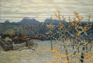 Kylä Ural-vuoristossa tekijältä Apollinari Mikhailovich Vasnetsov