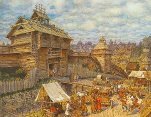 Puinen Moskovan kaupunki 1300-luvulla