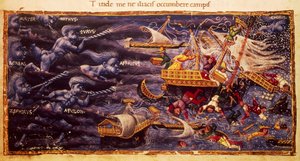 Apollonio di Giovannin (1415 tai 1417-1465) Virgilian käsikirjoitus, jossa on kohta Aeneidista