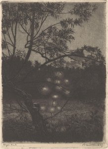 Puutarha, jossa valoisa puu tekijältä Arend Hendriks (signed by artist)