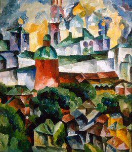 "Maisema kolminaisuuden-Sergius-luosterin kanssa", 1920. tekijältä Aristarkh Lentulov