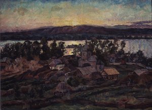 Auringonlasku, 1928 tekijältä Aristarkh Vasilievic Lentulov