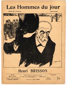 Kansi "" The Men of the Day "", Satiirinen mustavalko tekijältä Aristide Delannoy