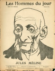 Kansi kappaleesta ""The Men of the Day"", satiirinen mustavalkoinen tekijältä Aristide Delannoy