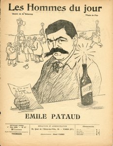 Kansi kappaleesta ""The Men of the Day"", satiirinen mustavalkoinen tekijältä Aristide Delannoy