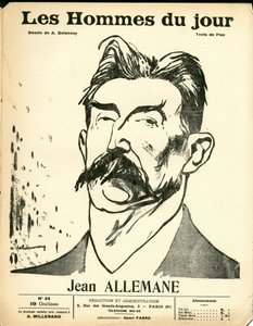"Les Hommes du jour" -lehden kansi, satiirinen B & W-lehti. tekijältä Aristide Delannoy