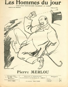 Kansi "" The Men of the Day "", Satiirinen mustavalko tekijältä Aristide Delannoy