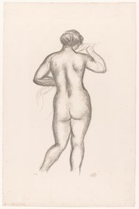 Nainen alaston takaa katsottuna Femme nue de dos (alkuperäinen nimi) tekijältä Aristide Maillol (signed by artist)