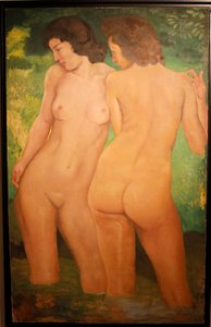 Sisarukset kylpemässä, n. 1940 (öljy kankaalle) tekijältä Aristide Maillol