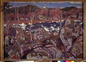 Kevät Suomessa. Arkadi (Arkady) Aleksandrovich Rylovin (1870-1939) maalaus öljy kankaalle