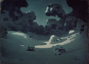 Kuunvalopilkkuja puussa. Talvi, 1898-1908 tekijältä Arkhip Ivanovich Kuindzhi
