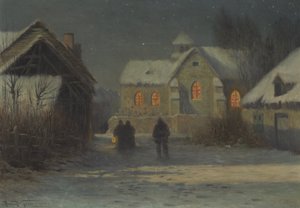 Keskiyön messu, jouluyönä Bertincourt, Champagne tekijältä Armand Guery