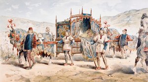 1400-luvun jalo naisen hevosvetoinen pentue, 1886