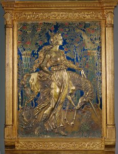 Prinsessa ja yksisarvinen (maalaus kuparille)