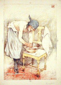 Girl Washing, "L