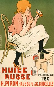 Huile Russe -kengänsuojaa mainostava juliste, 1896.