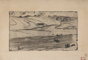 La Peche (kalastus) 1893 (etsaus ja ruletti) tekijältä Armand Séguin
