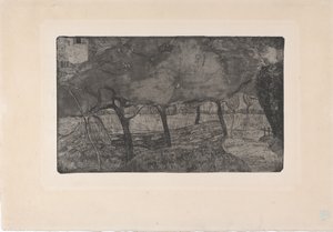 Les Pommiers (omenapuut) 1893 (etsaus, akvatinta ja kuivakärki) tekijältä Armand Séguin