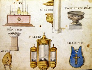 Kuvitukset lähteestä "A French Alphabet Book of 1814", julkaisija Charles Plante Fine Arts.