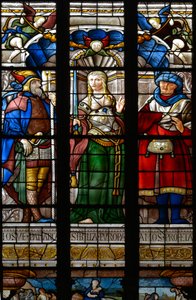 Josue, Sibyl Europe ja Amos - Lasimaalaus Pyhän Katariinan kappelissa, Arnaud de Moles (1470-1520), valmistunut vuonna 1513 - Cathedrale Sainte Marie d