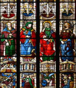 Noe, Ezechiel, Pyhä Pietari, Erythreen sibylla - Lasimaalaukset Marian Pyhän Sydämen kappelissa, Arnaud de Moles (1470-1520) valmistui vuonna 1513 - Cathedrale Sainte Marie d