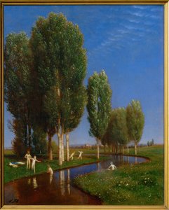 Ein Sommertag - Kesäpäivä ... (maalaus puulle) tekijältä Arnold Böcklin