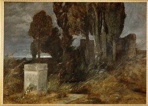 Heiligtum des Herakles - Herakleen pyhäkkö ... (maalaus kankaalle) tekijältä Arnold Böcklin