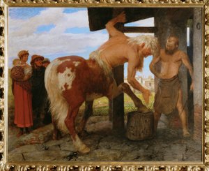 Kentaur in der Dorfschmiede - Kentauri kyläsepän luona ... tekijältä Arnold Böcklin