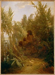 Pan im Schilf - Pan in the reeds ... (maalaus kankaalle) tekijältä Arnold Böcklin