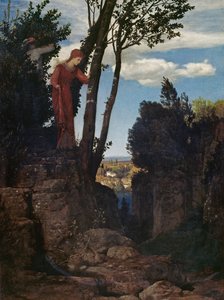 Maisema, joka on tyypillistä Firenzen ympäristölle tekijältä Arnold Böcklin
