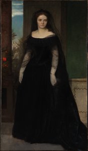 Näyttelijä Fanny Janauschekin muotokuva tekijältä Arnold Böcklin