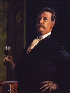 Omakuva viinilasilla tekijältä Arnold Böcklin