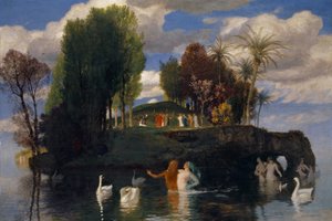Elävien saari, 1888 (öljy mahongille)